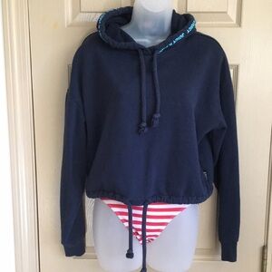Juicy Couture X Blue Cropped Hoodie Medium EUC